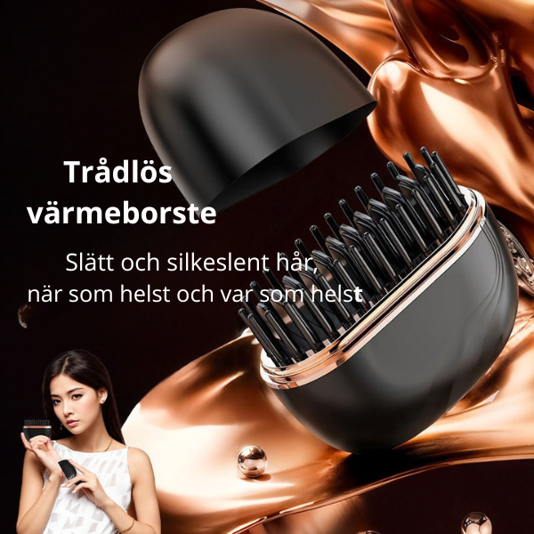 Trådlös värmeborste – få silkeslent hår på 30 sekunder utan trassel!